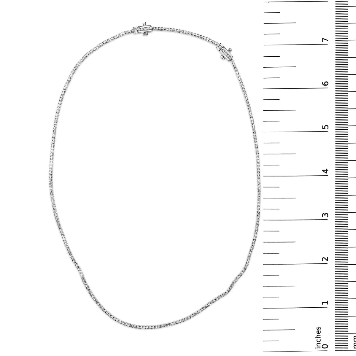 .925 Sterling Silver 3.0 Cttw Lab - Grown Diamond Tennis Necklace (F - G Color, VS2 - SI1 Clarity) - 18" Inches - LinkagejewelrydesignLinkagejewelrydesign