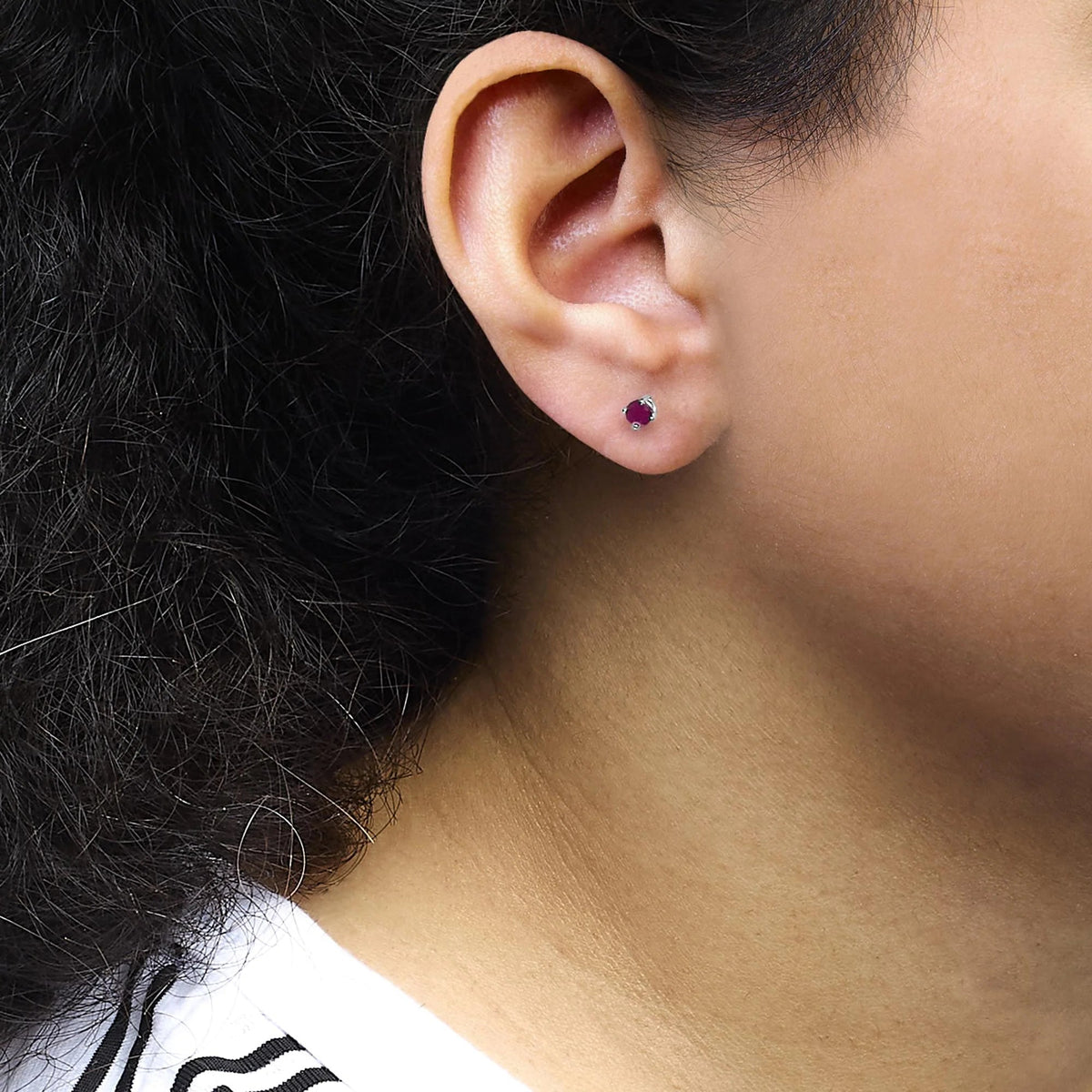 .925 Sterling Silver 3.5 MM Created Birthstone Solitaire Stud Earrings - Choice of Gemstone - LinkagejewelrydesignLinkagejewelrydesign