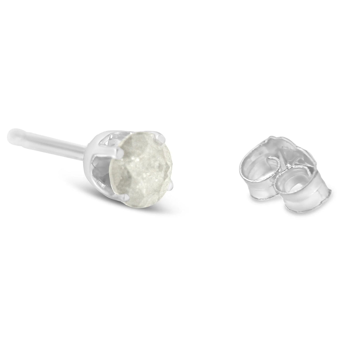 .925 Sterling Silver 4 - Prong Round - cut &quot;Salt and Pepper&quot; Diamond Classic Stud Earrings (I - J Color, I3 Clarity) - LinkagejewelrydesignLinkagejewelrydesign