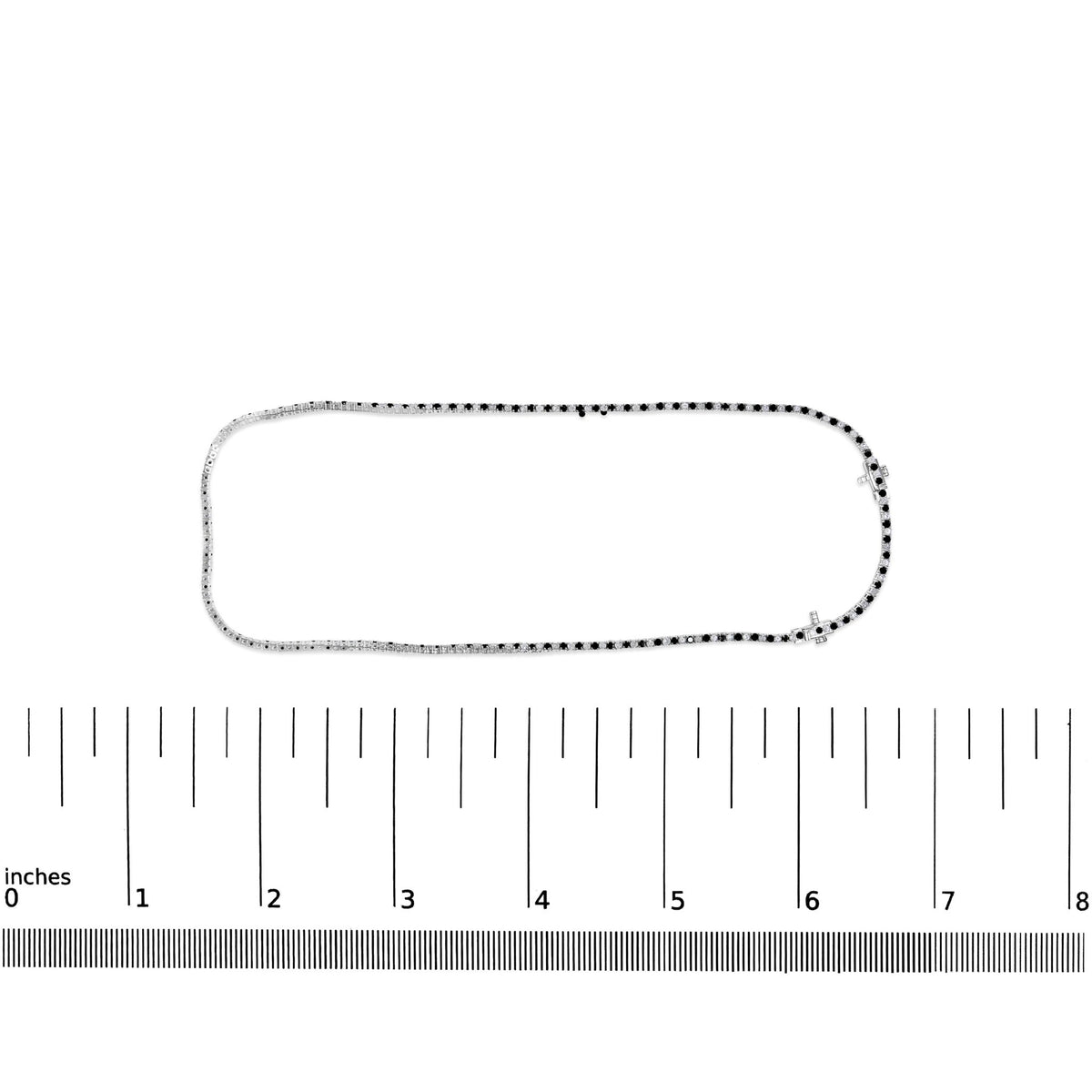 .925 Sterling Silver 7.0 Carat Alternating White and Black Diamond Tennis Necklace (Black/I - J Color, I2 - I3 Clarity) - 16 - 18&quot; Inches - LinkagejewelrydesignLinkagejewelrydesign