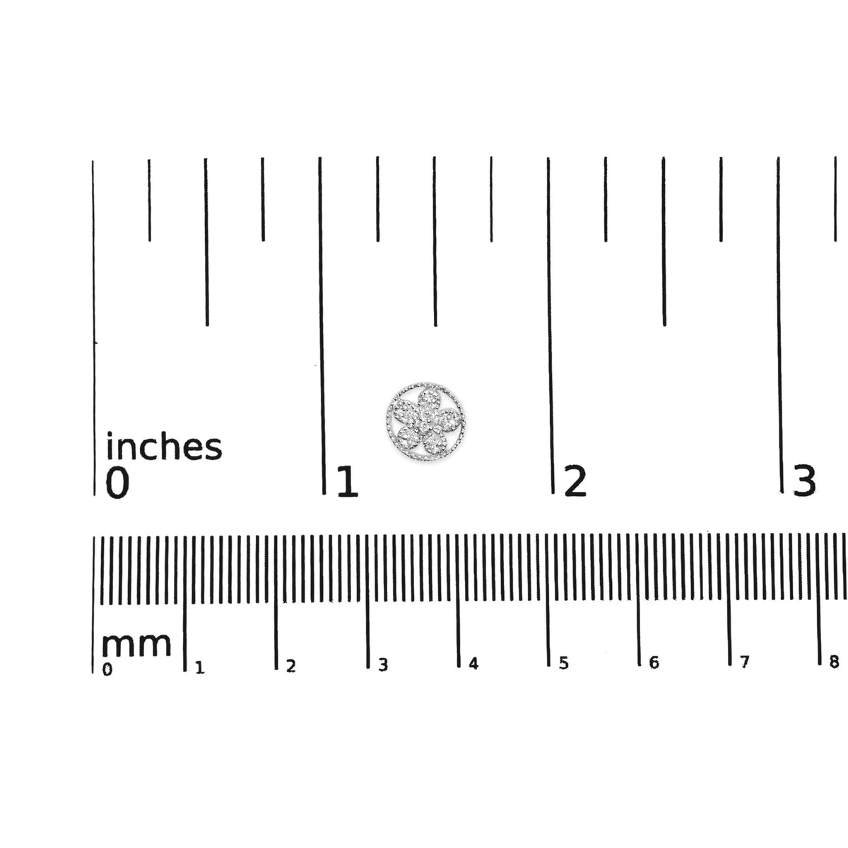 .925 Sterling Silver Diamond Accent Star and Wheel Milgrain Style Stud Earrings (I - J Color, I2 - I3 Clarity) - LinkagejewelrydesignLinkagejewelrydesign
