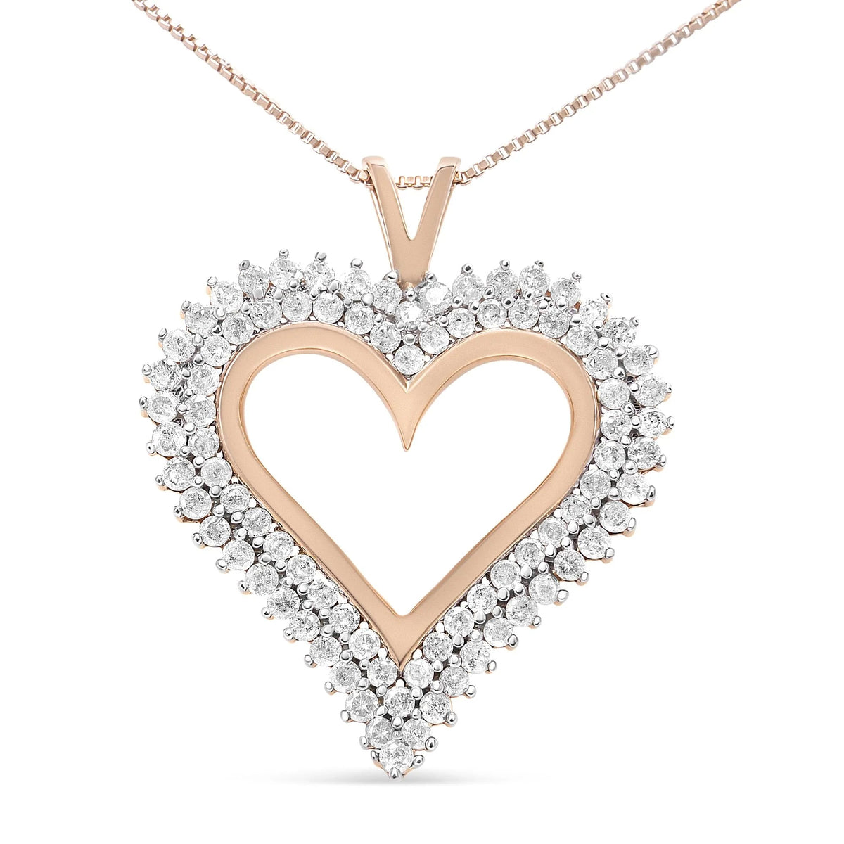 .925 Sterling Silver Diamond Heart 18" Pendant Necklace (I - J Color, I2 - I3 Clarity) - LinkagejewelrydesignLinkagejewelrydesign