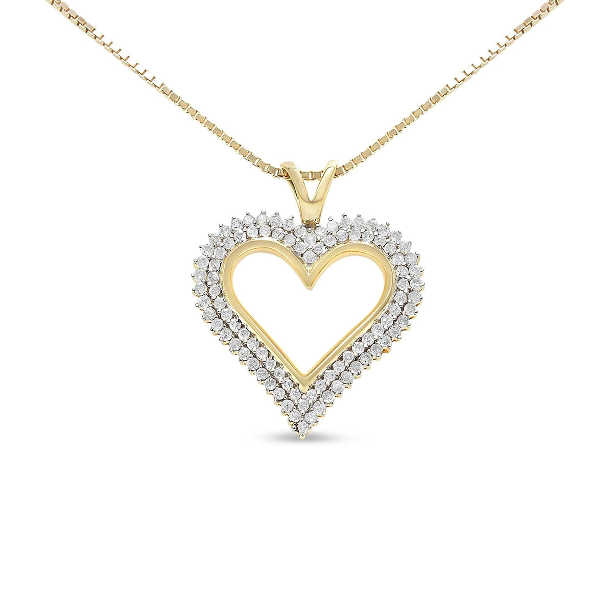 .925 Sterling Silver Diamond Heart 18" Pendant Necklace (I - J Color, I2 - I3 Clarity) - LinkagejewelrydesignLinkagejewelrydesign