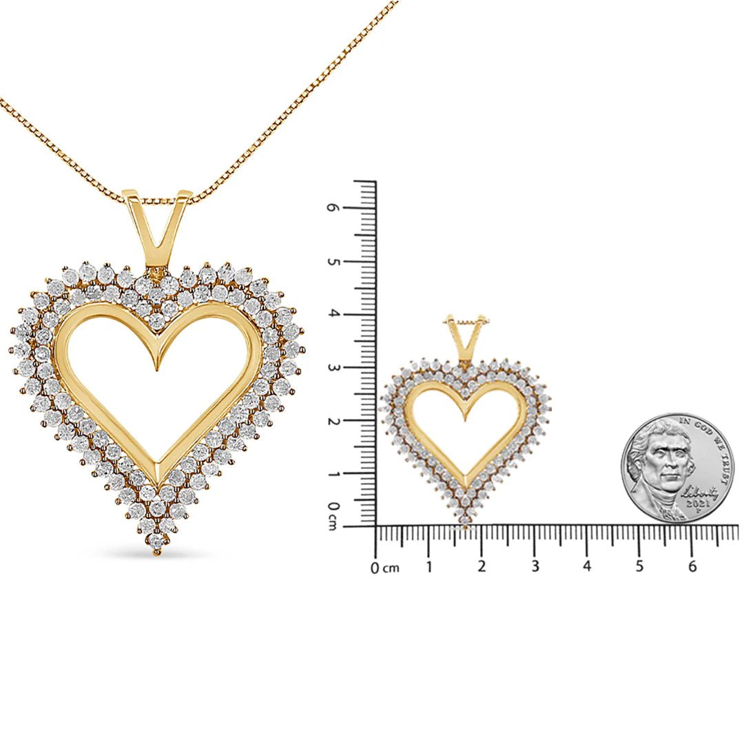 .925 Sterling Silver Diamond Heart 18" Pendant Necklace (I - J Color, I2 - I3 Clarity) - LinkagejewelrydesignLinkagejewelrydesign