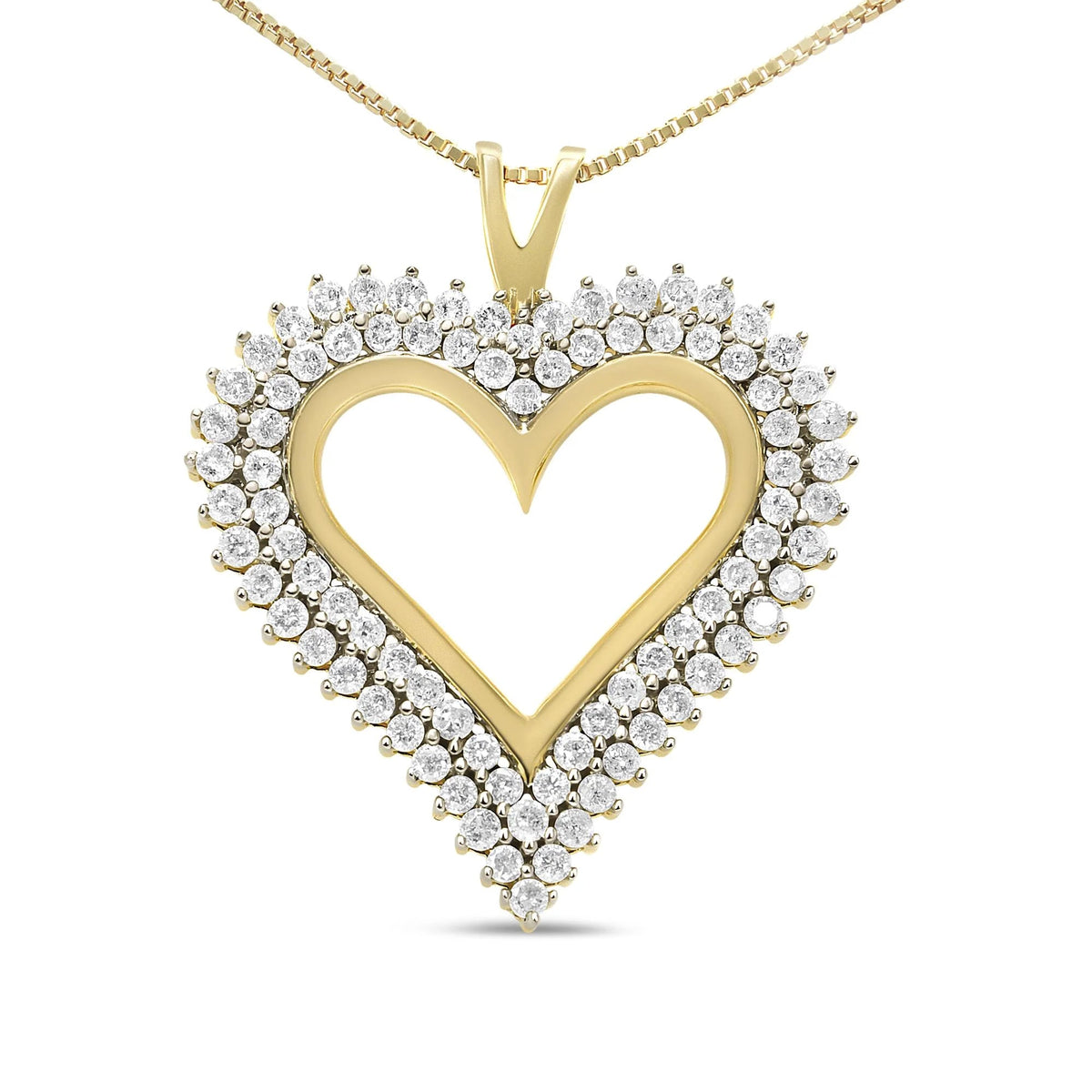 .925 Sterling Silver Diamond Heart 18" Pendant Necklace (I - J Color, I2 - I3 Clarity) - LinkagejewelrydesignLinkagejewelrydesign