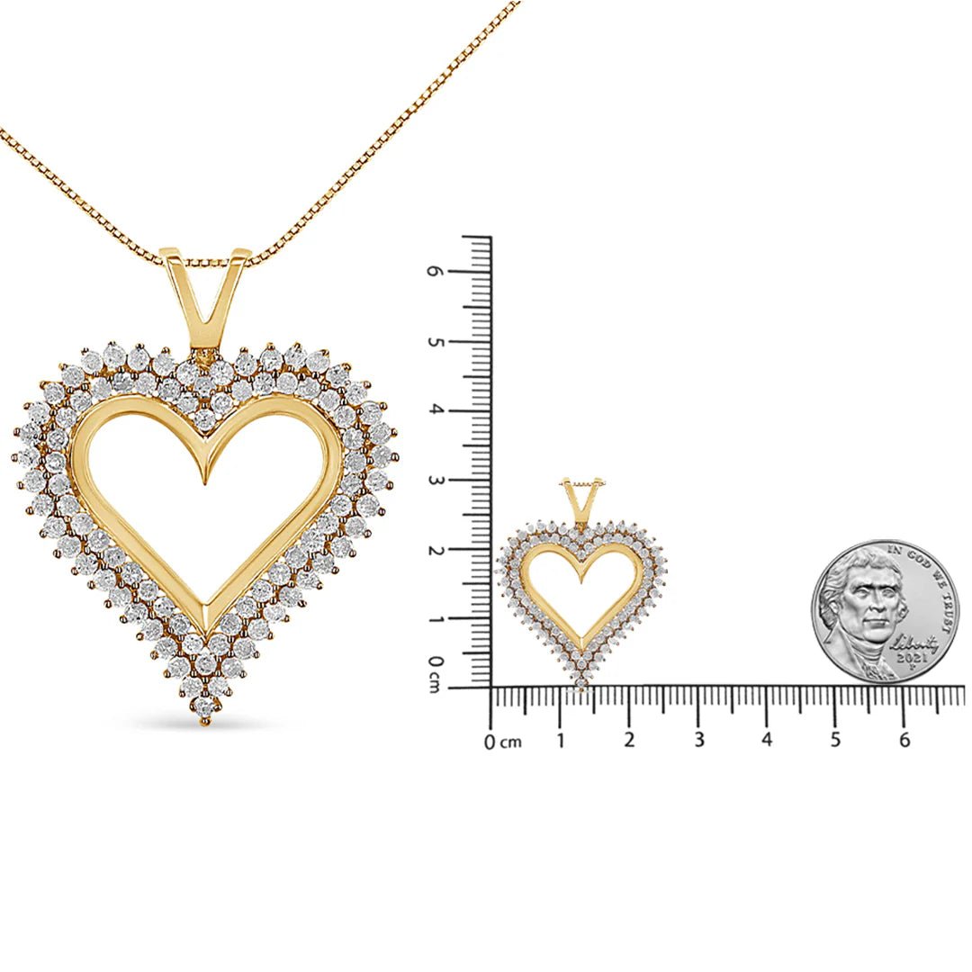.925 Sterling Silver Diamond Heart 18" Pendant Necklace (I - J Color, I2 - I3 Clarity) - LinkagejewelrydesignLinkagejewelrydesign