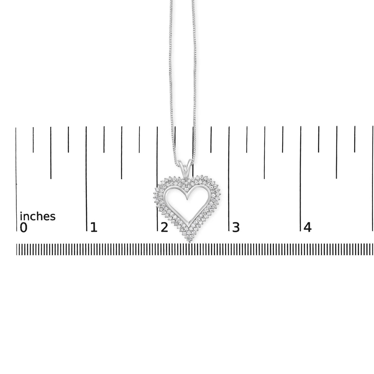 .925 Sterling Silver Diamond Heart 18&quot; Pendant Necklace (I - J Color, I2 - I3 Clarity) - LinkagejewelrydesignLinkagejewelrydesign