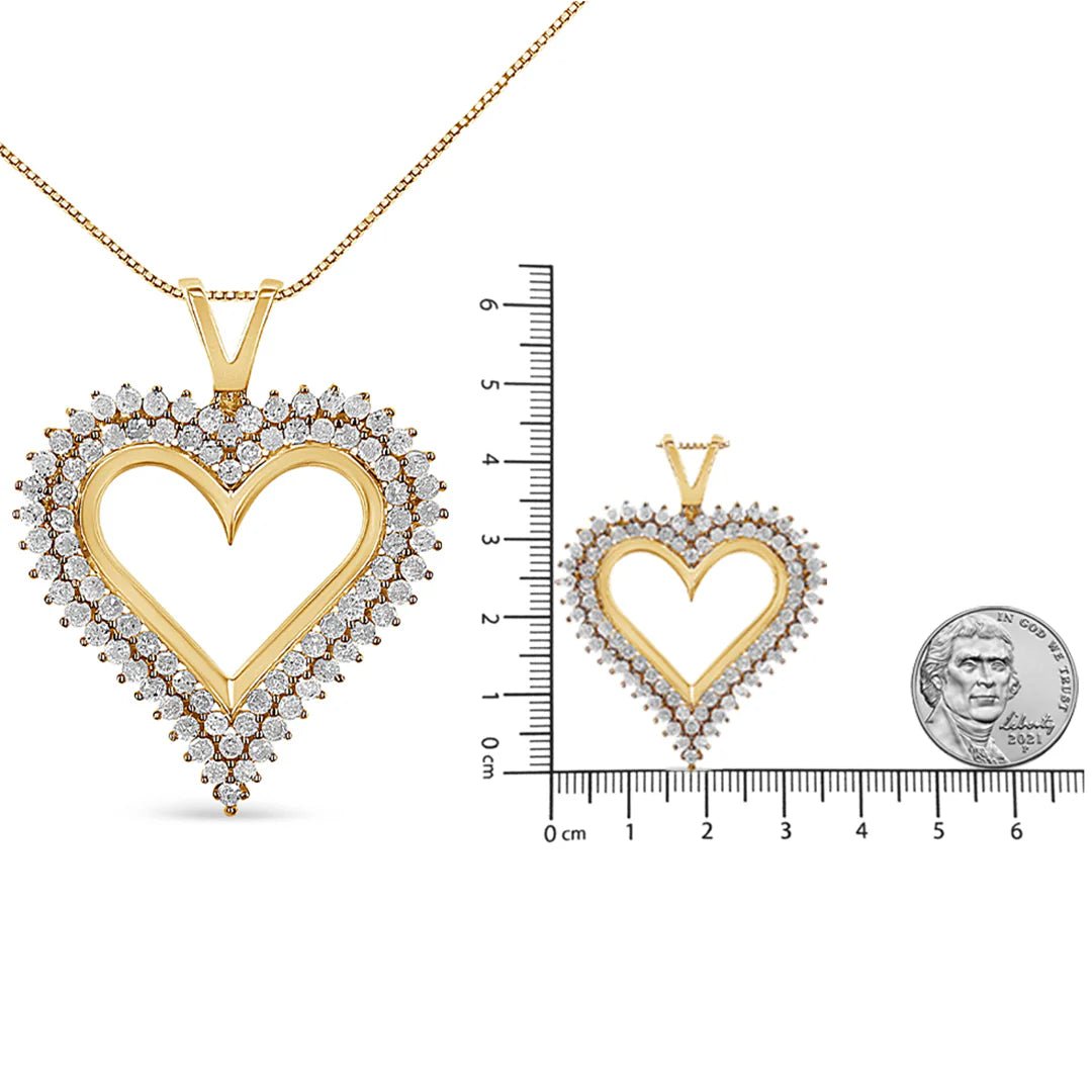 .925 Sterling Silver Diamond Heart 18" Pendant Necklace (I - J Color, I2 - I3 Clarity) - LinkagejewelrydesignLinkagejewelrydesign