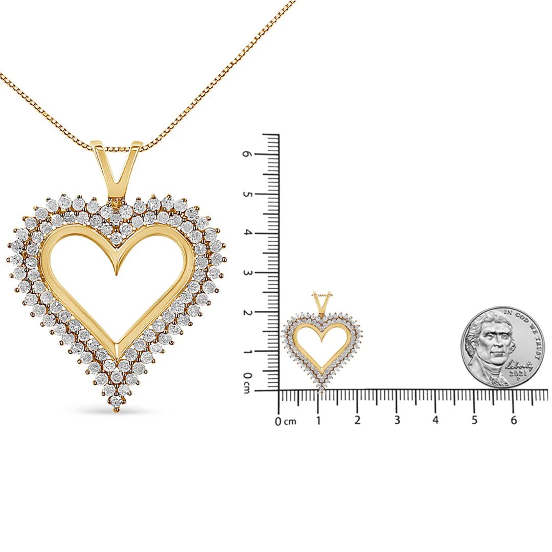.925 Sterling Silver Diamond Heart 18" Pendant Necklace (I - J Color, I2 - I3 Clarity) - LinkagejewelrydesignLinkagejewelrydesign
