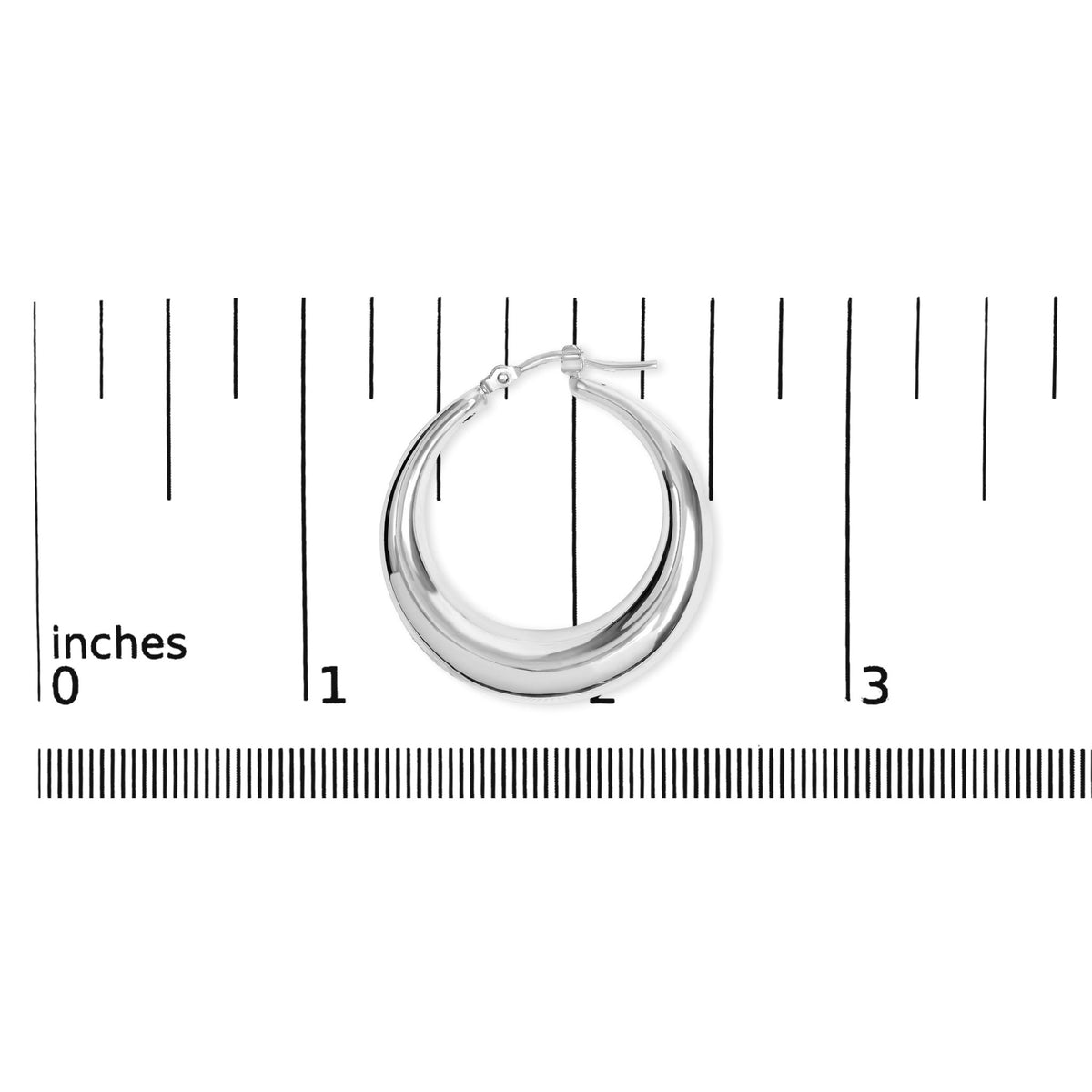 .925 Sterling Silver Graduated Hoop Earrings - 9MM Wide - LinkagejewelrydesignLinkagejewelrydesign