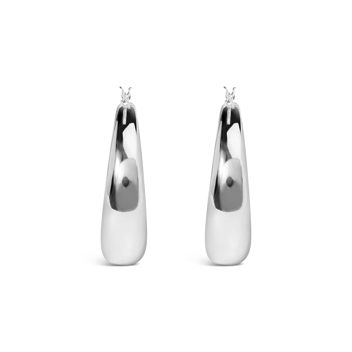 .925 Sterling Silver Graduated Hoop Earrings - 9MM Wide - LinkagejewelrydesignLinkagejewelrydesign