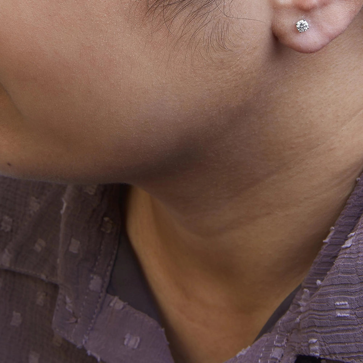 .925 Sterling Silver Silver Round Lab Grown Diamond Classic 4 - Prong Solitaire Stud Earrings (F - G Color, VS1 - VS2 Clarity) - LinkagejewelrydesignLinkagejewelrydesign