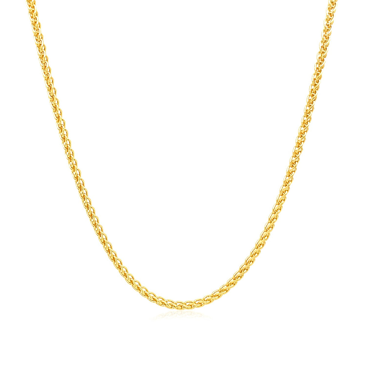 14k Yellow Gold Round Wheat Chain (1.50 mm)