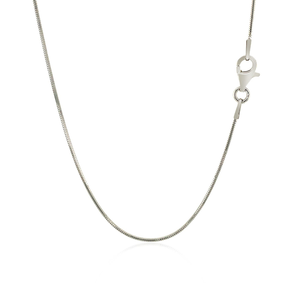 Sterling Silver Rhodium Plated Octagonal Snake Chain (0.90 mm)