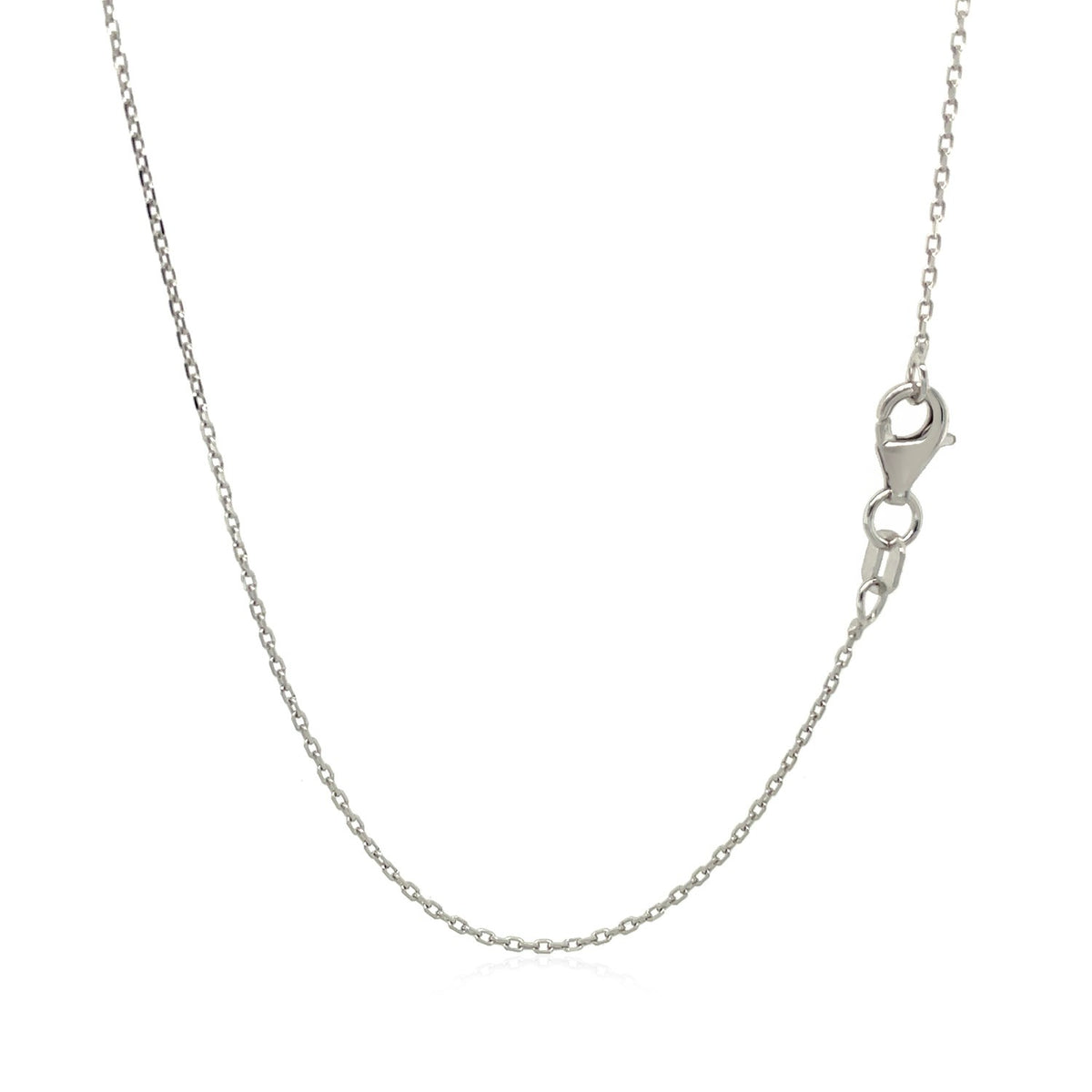 14k White Diamond Cut Cable Link Chain (0.87 mm)