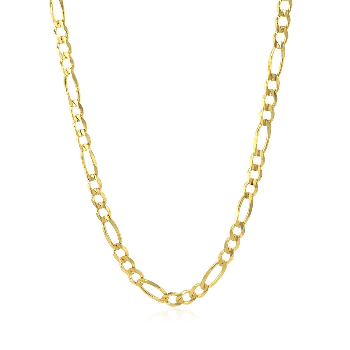 10K Yellow Gold Solid Figaro Chain (3.70 mm)