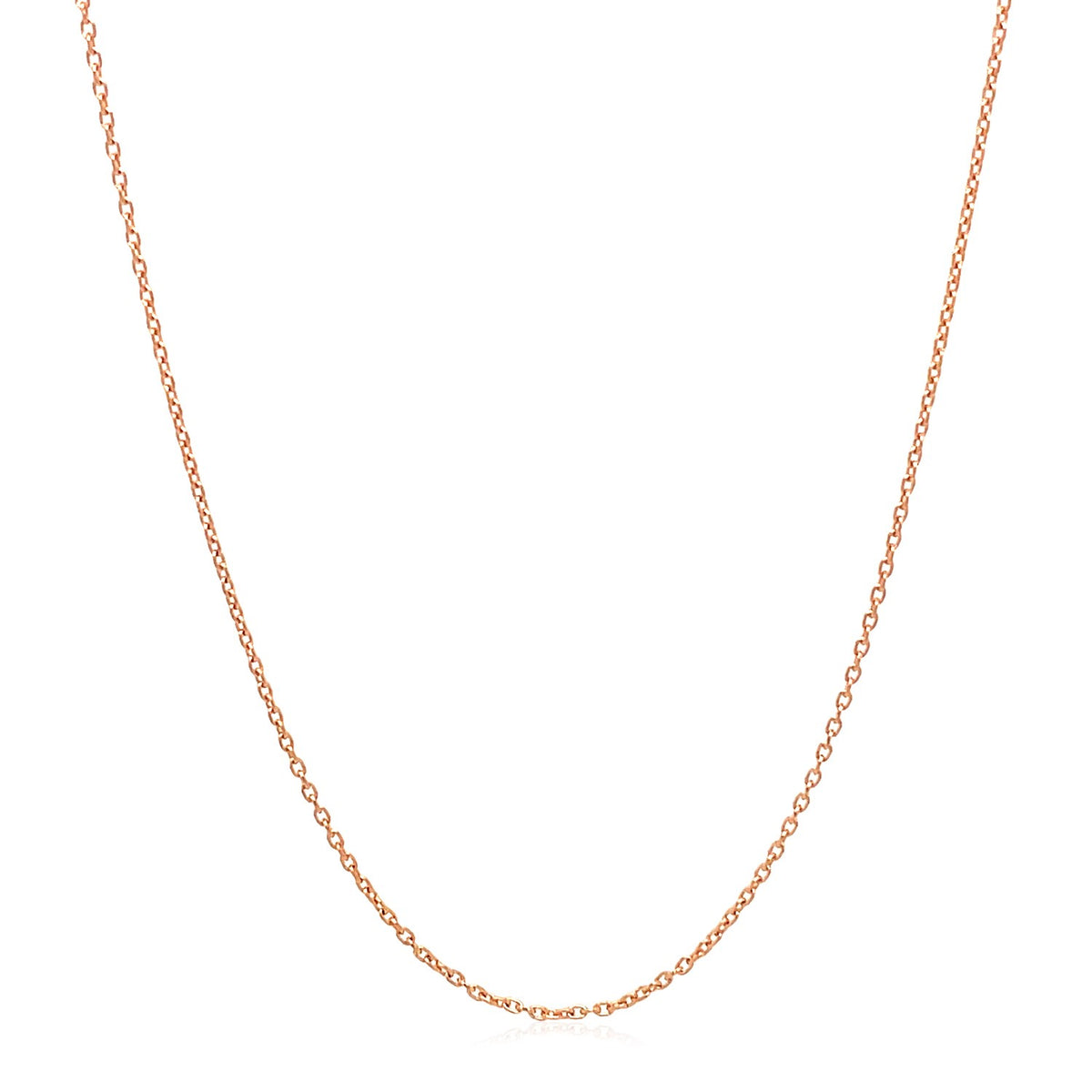 14k Rose Gold Oval Cable Link Chain (0.97 mm)