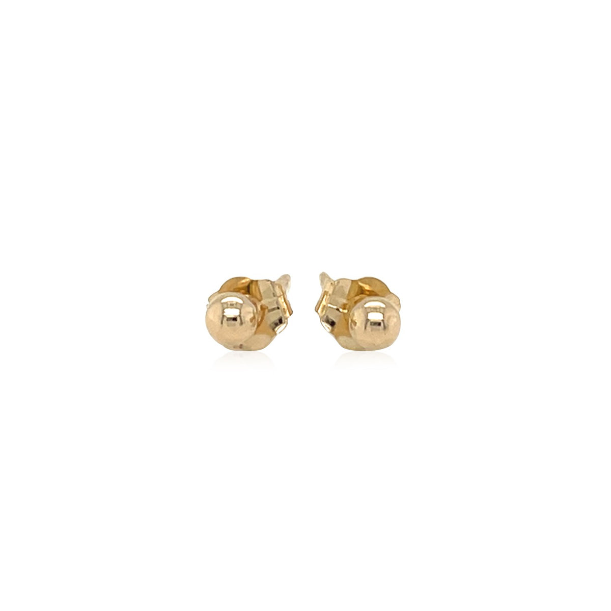 14k Yellow Gold Polished Round Stud Earrings(3mm)