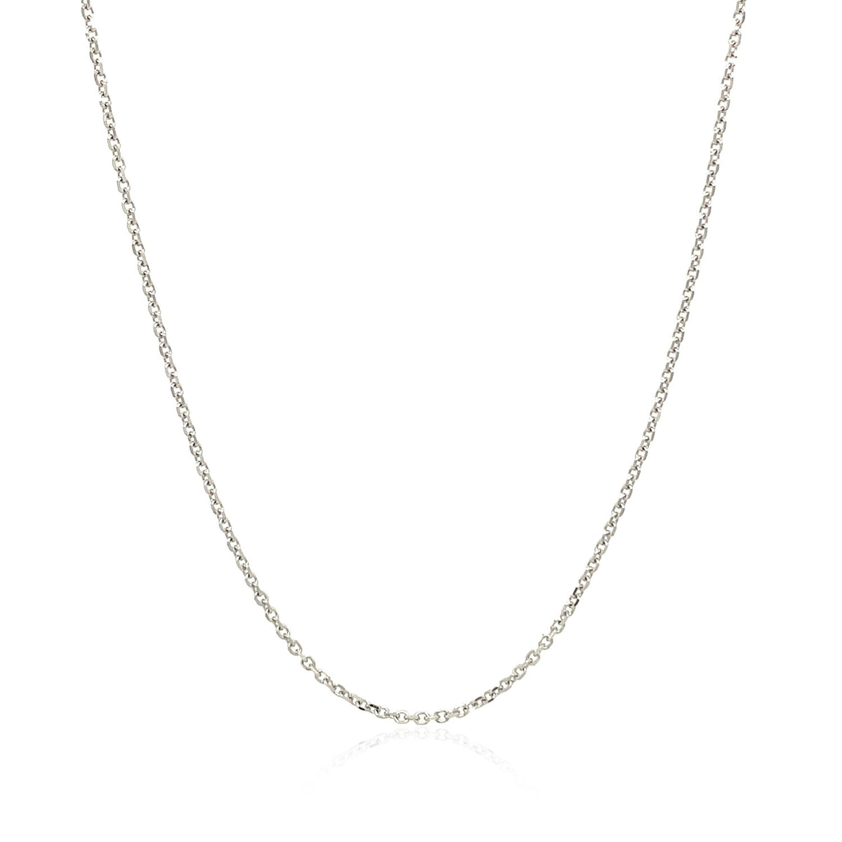 10k White Gold Cable Chain (1.10 mm)