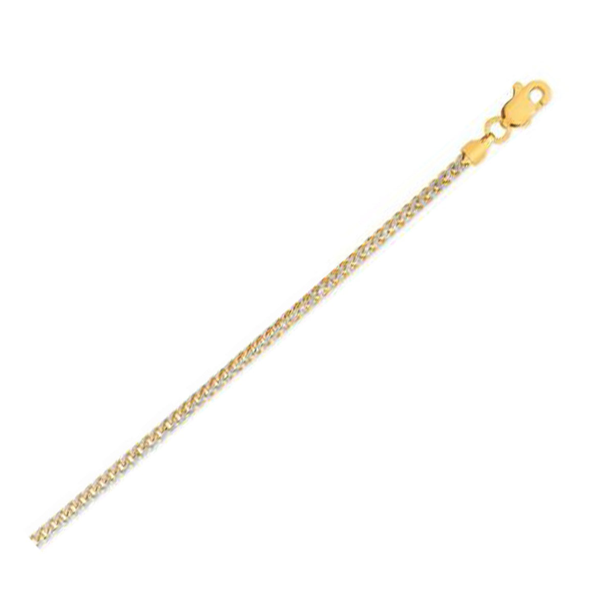 14k Yellow Gold Round Pave Franco Chain (2.30 mm)