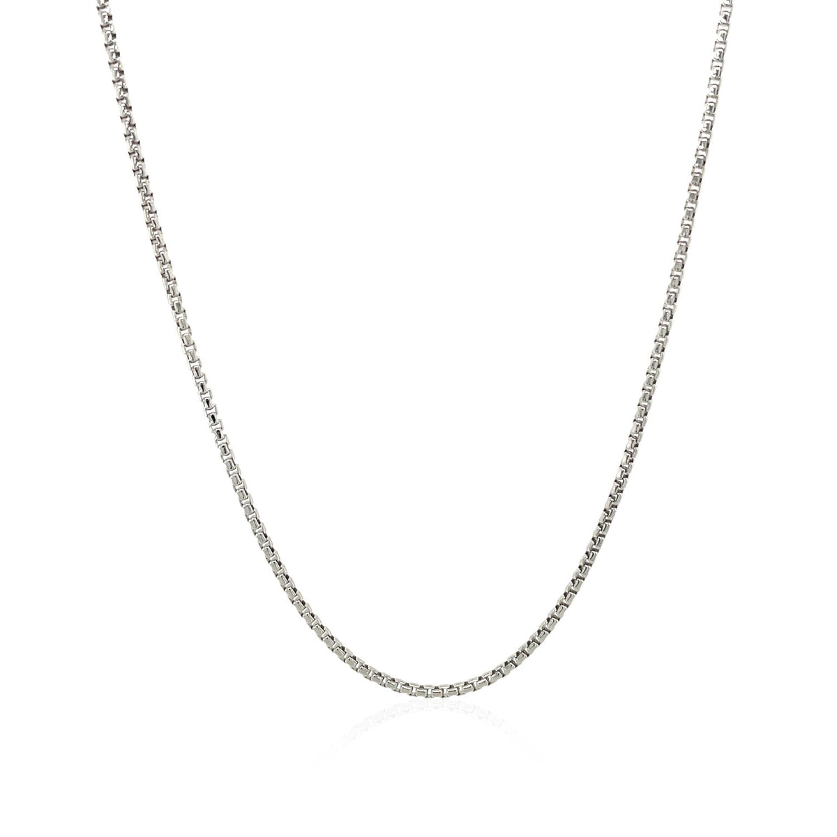 14k White Gold Round Box Chain (1.30 mm)