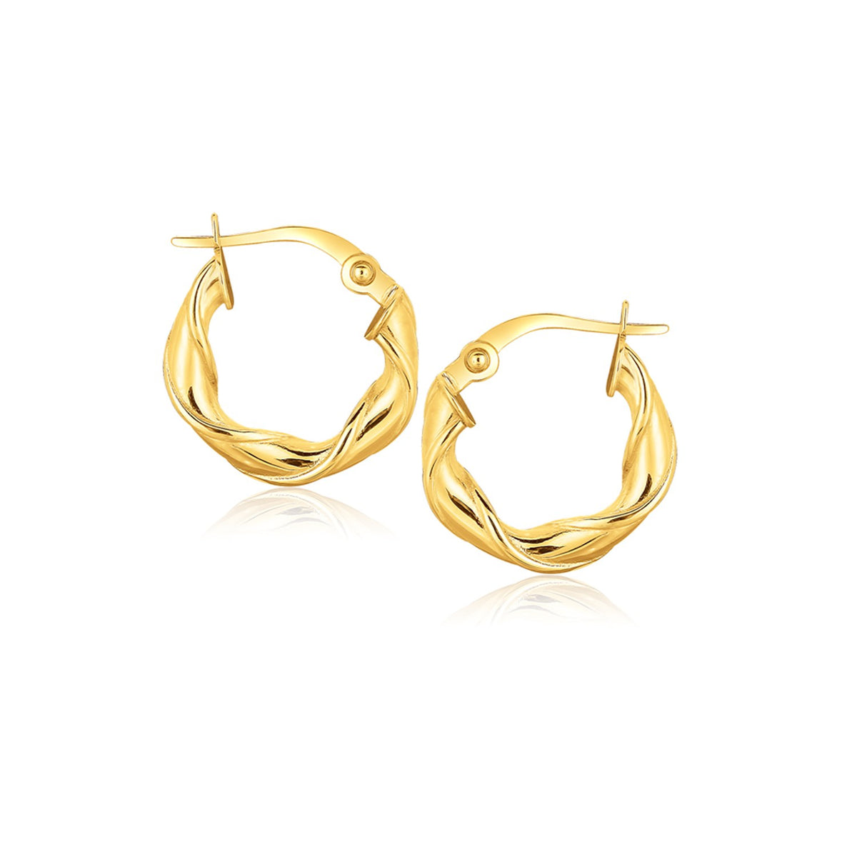 14k Yellow Gold Hoop Earrings (3x15mm)