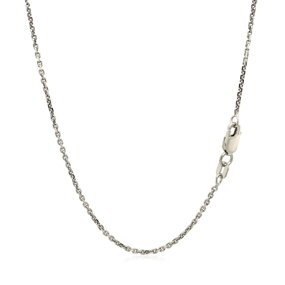 Sterling Silver Rhodium Plated Cable Chain (1.40 mm)