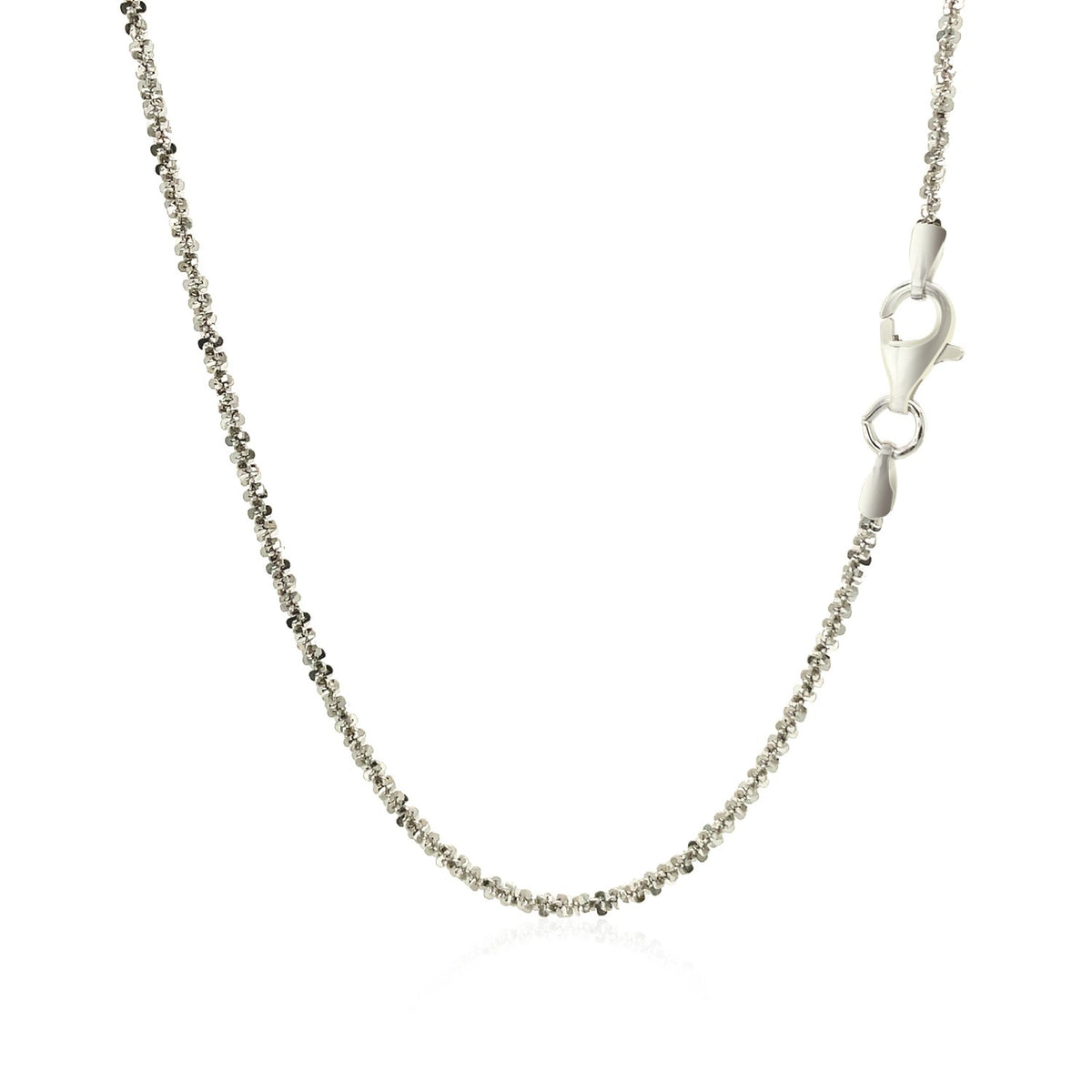 Rhodium Plated Sterling Silver Sparkle Style Chain (1.60 mm)