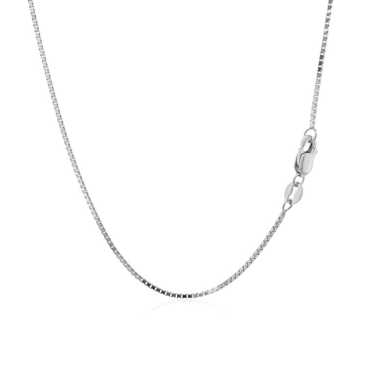 14k White Gold Classic Box Chain (0.85 mm)