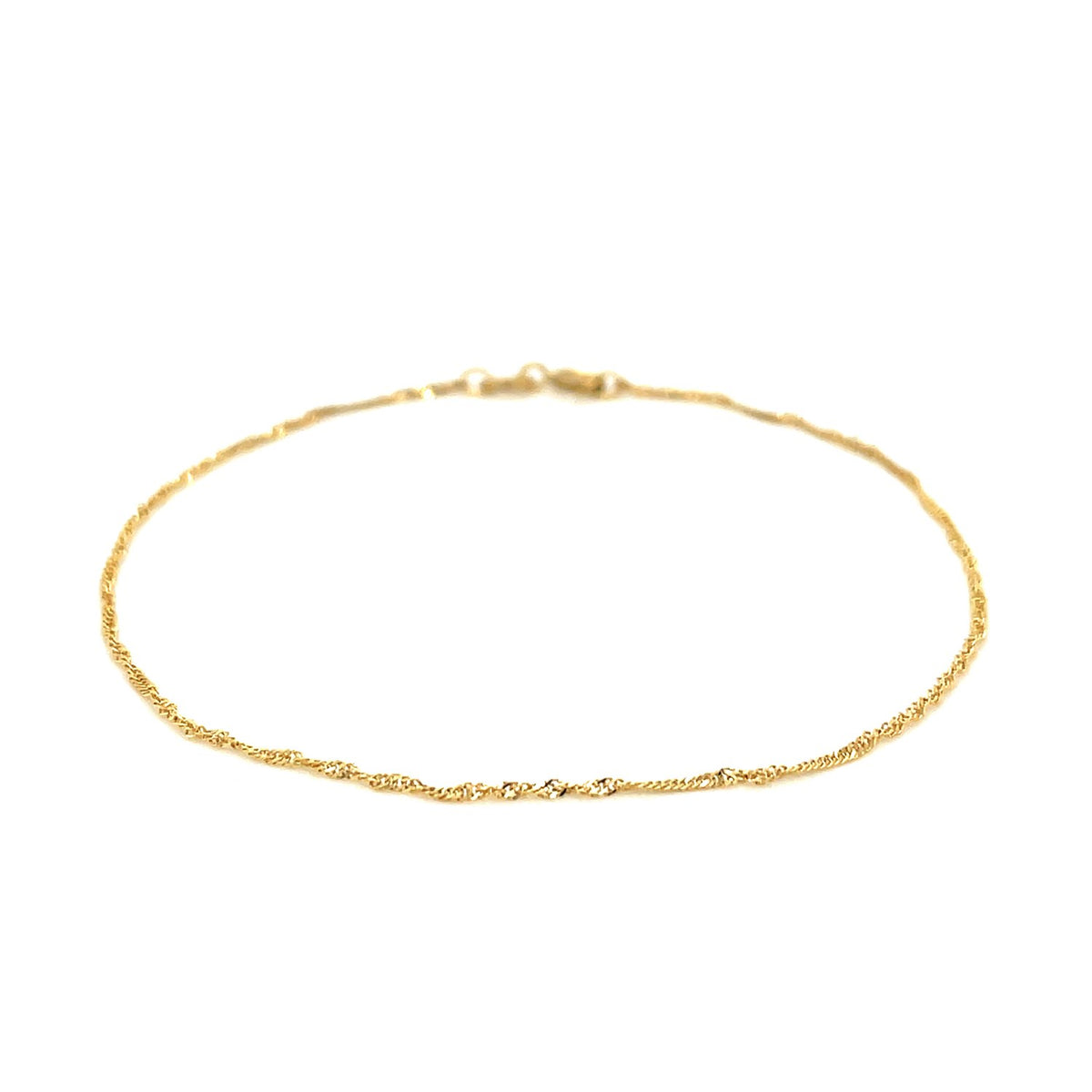 14k Yellow Gold Singapore Bracelet (1.10 mm)