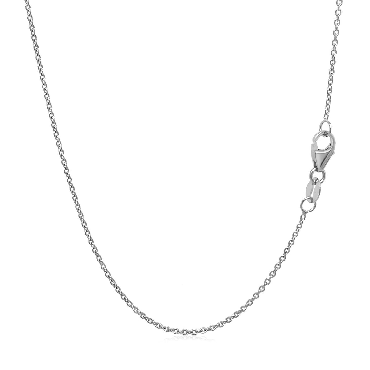 14k White Gold Round Cable Link Chain (1.10 mm)