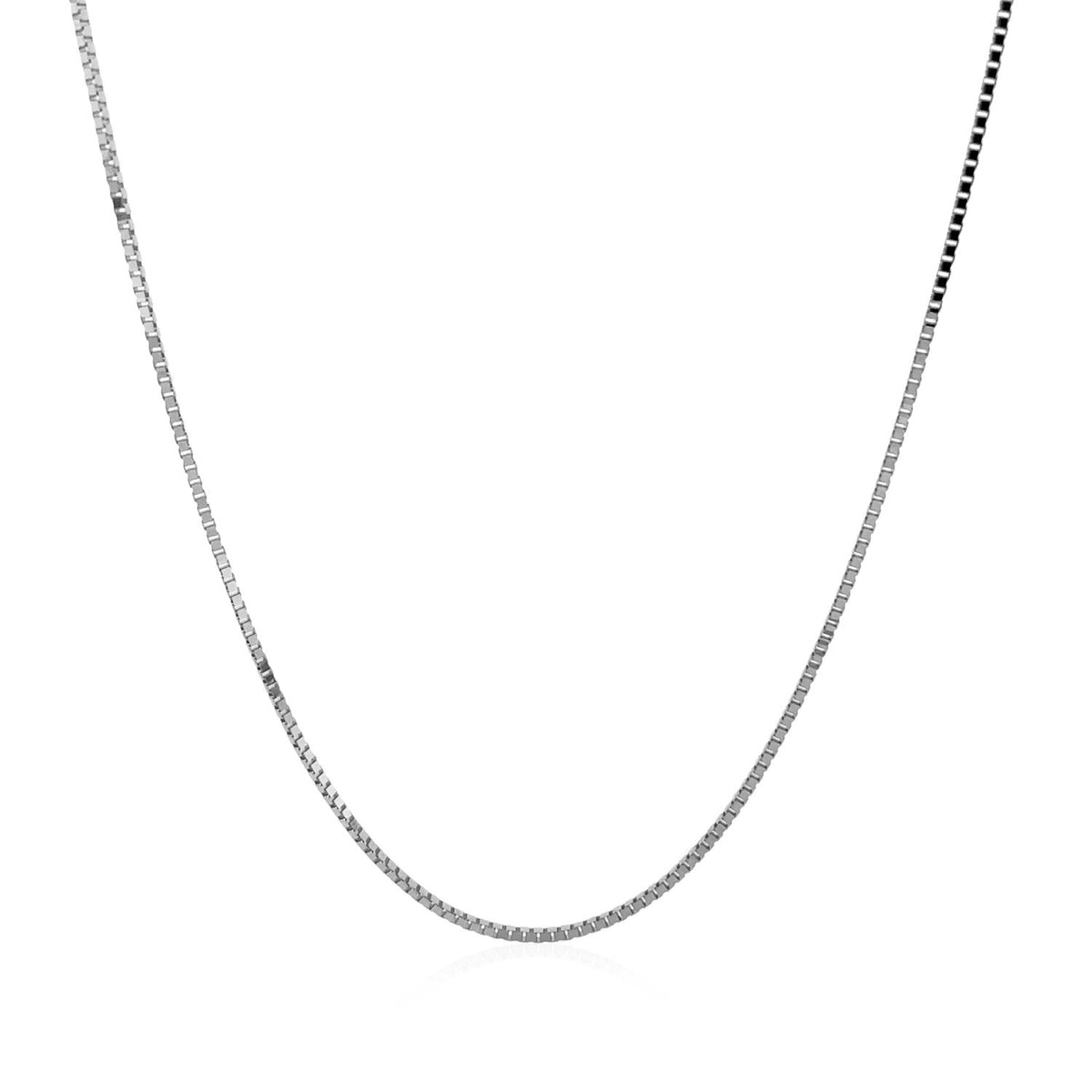 14k White Gold Classic Box Chain (0.75 mm)