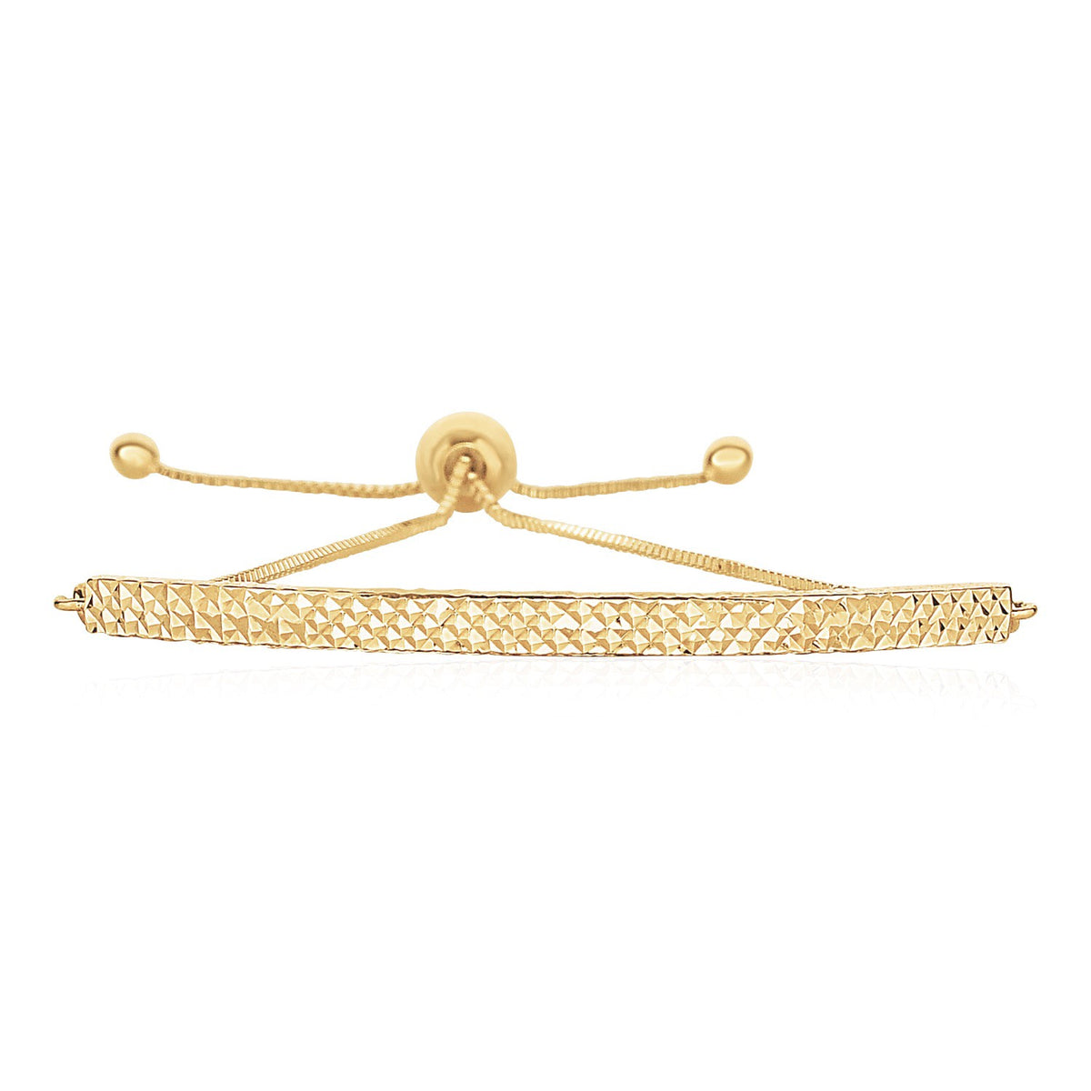 14k Yellow Gold Chain Bar Lariat Style Bracelet (1.00 mm)