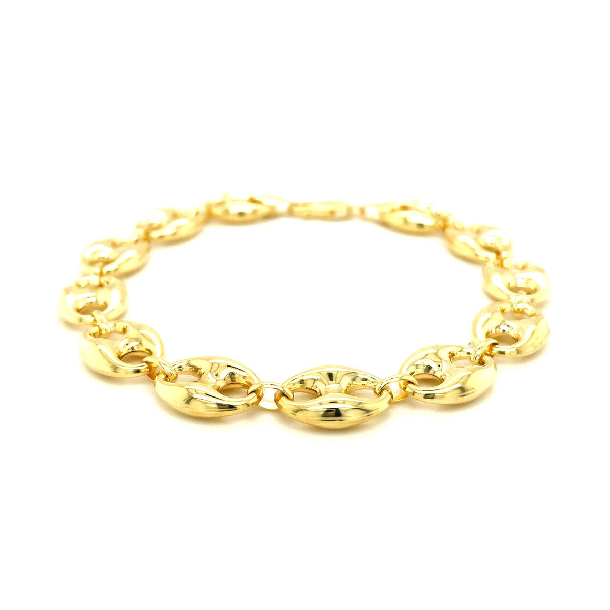 14k Yellow Gold Puffed Mariner Link Bracelet (11.00 mm)