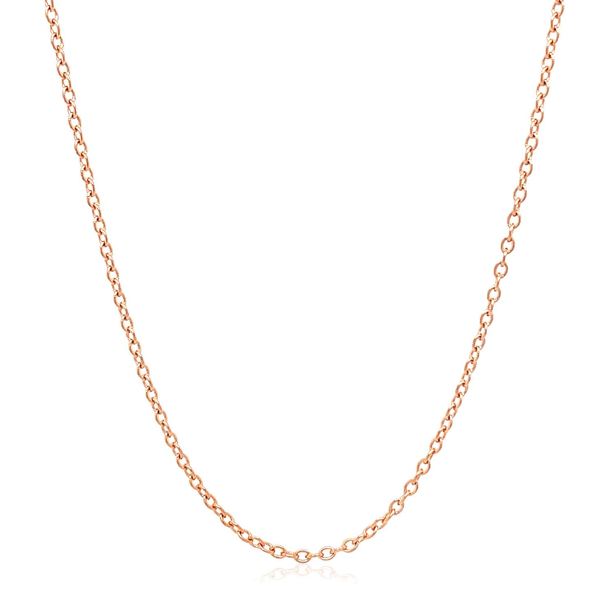 18k Rose Gold Round Oval Link Chain (1.50 mm)