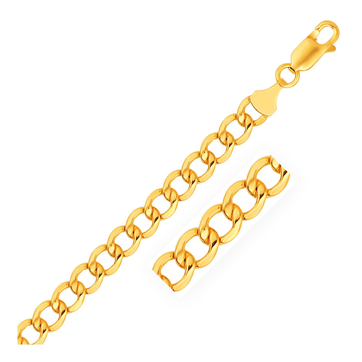 14k Yellow Gold Lite Curb Bracelet (6.20 mm)