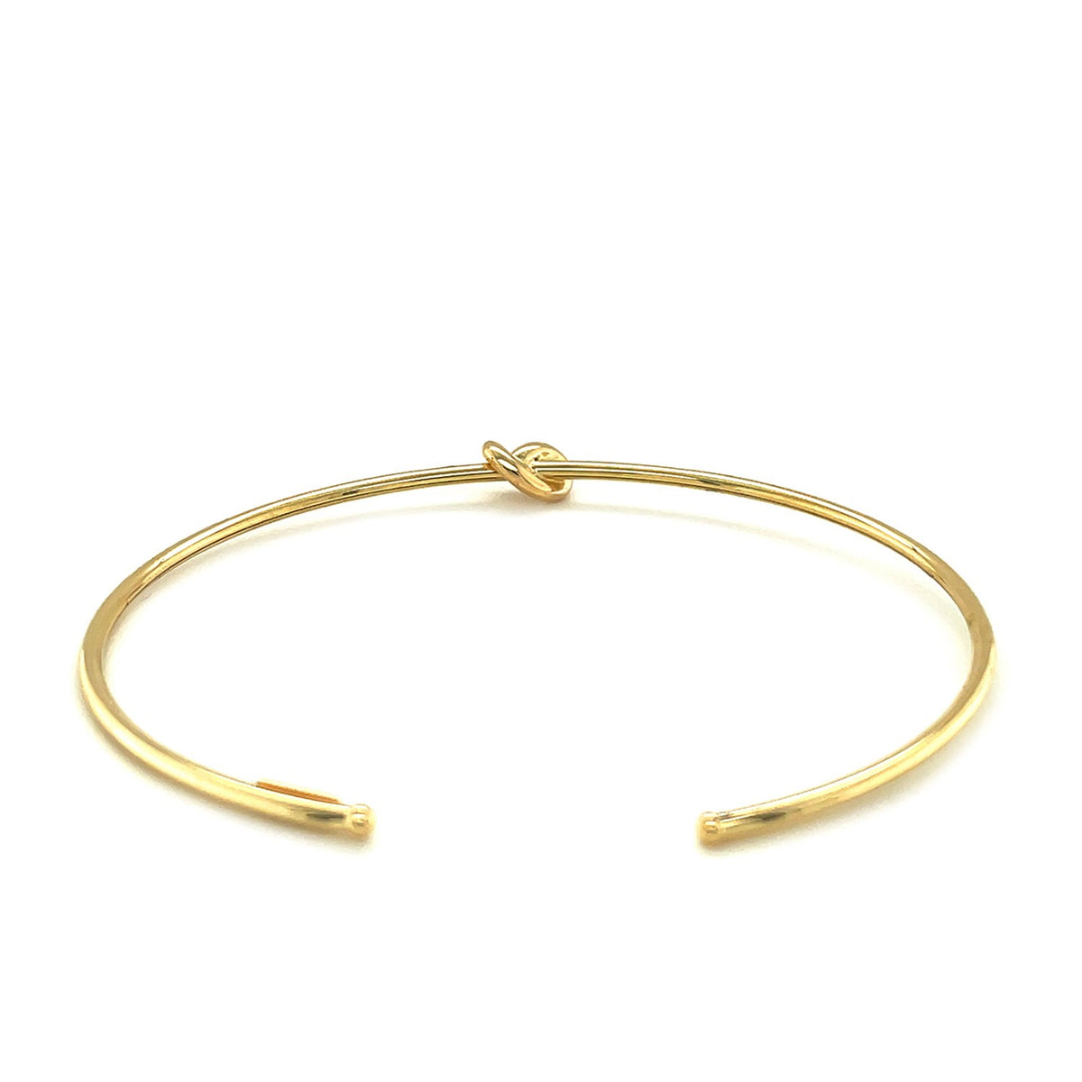 14k Yellow Gold Polished Cuff Bangle with Knot (5.50 mm)