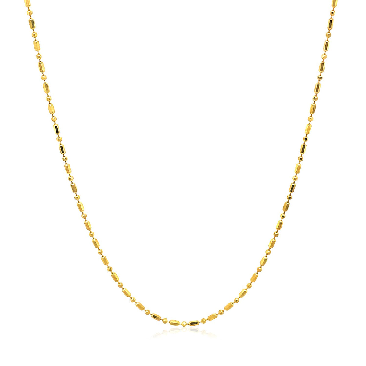 14k Yellow Gold Diamond-Cut Bead Chain (0.90 mm)