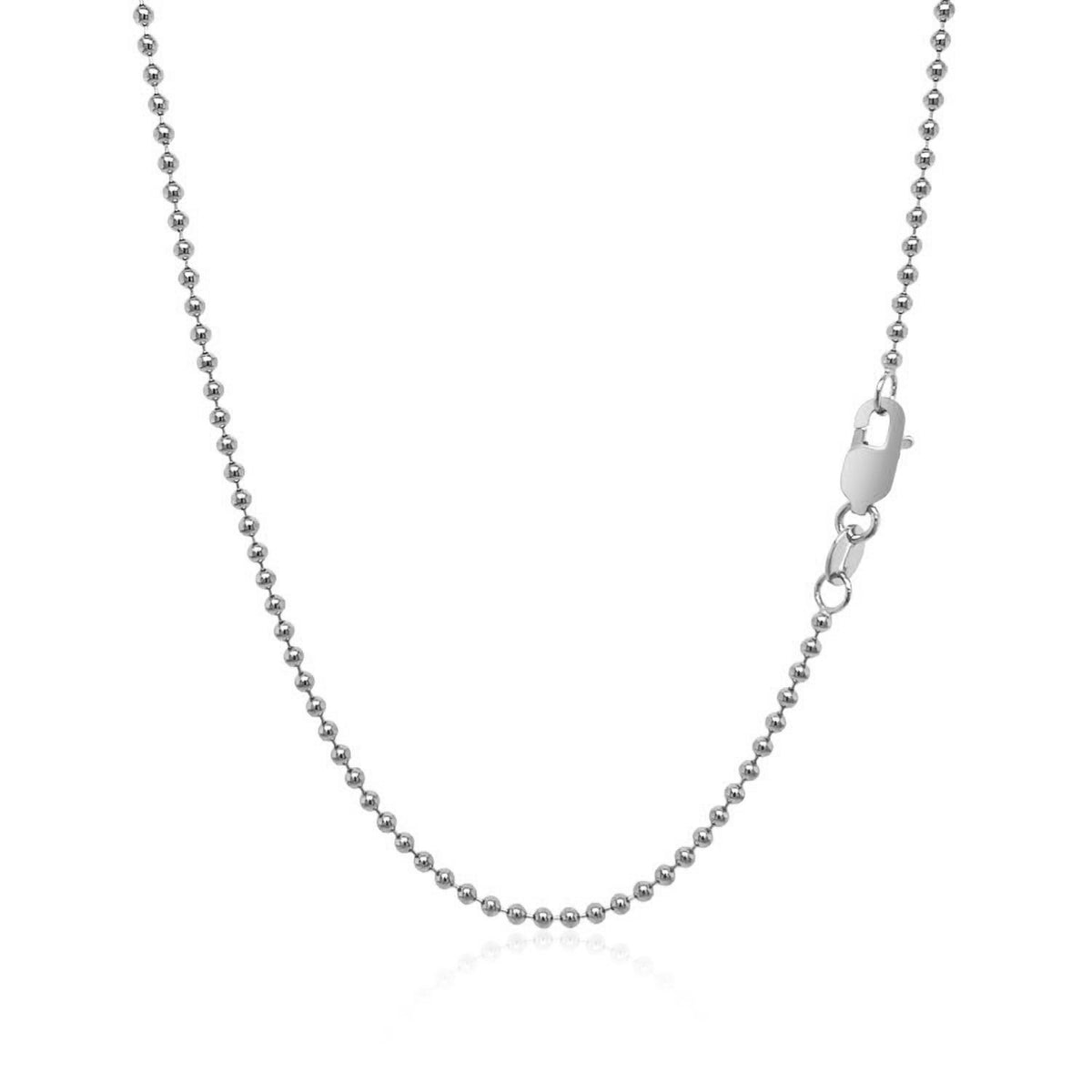 14k White Gold Bead Chain 1.5mm (1.50 mm)