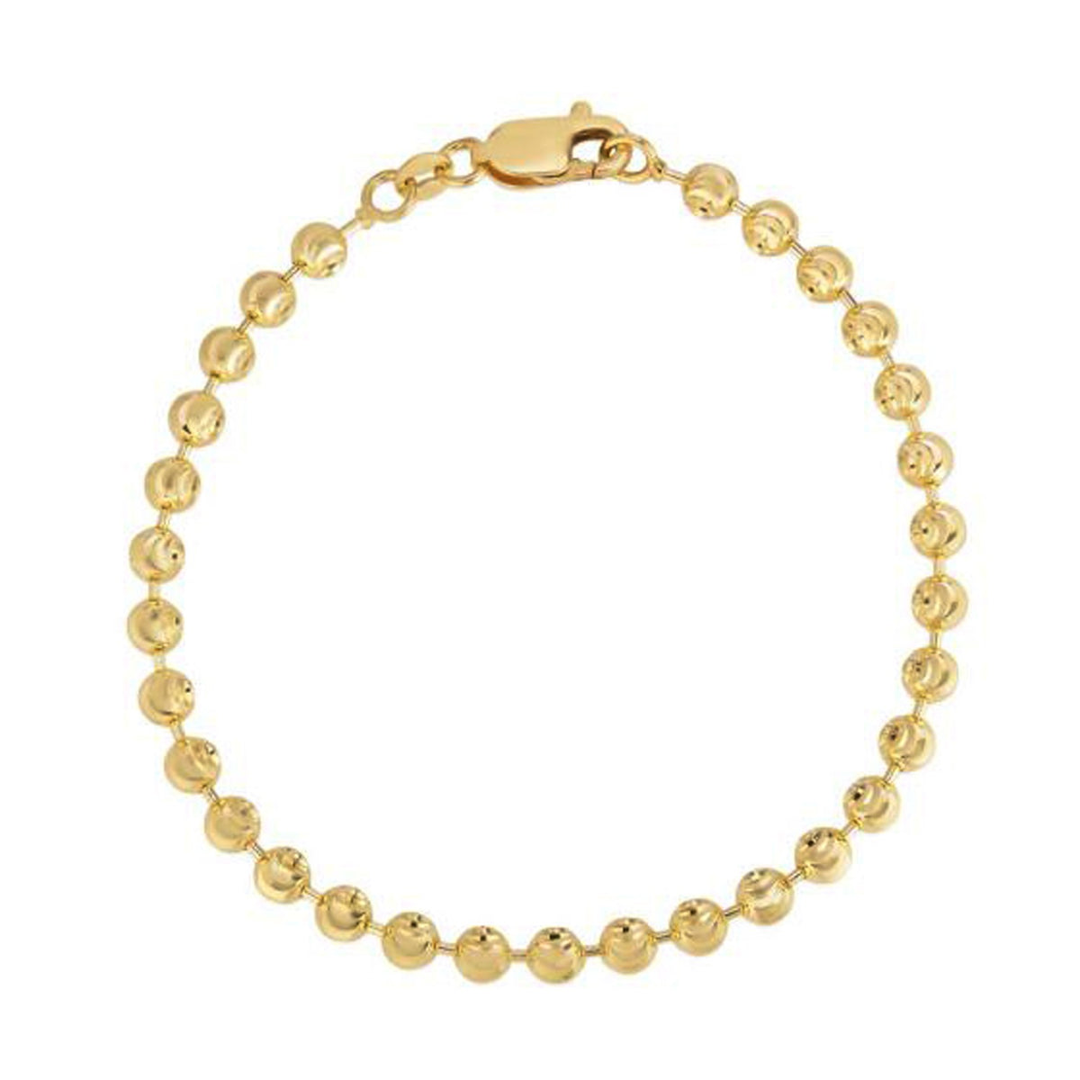 Moon Cut Bead Chain Bracelet in 14k Yellow Gold  (4.00 mm)