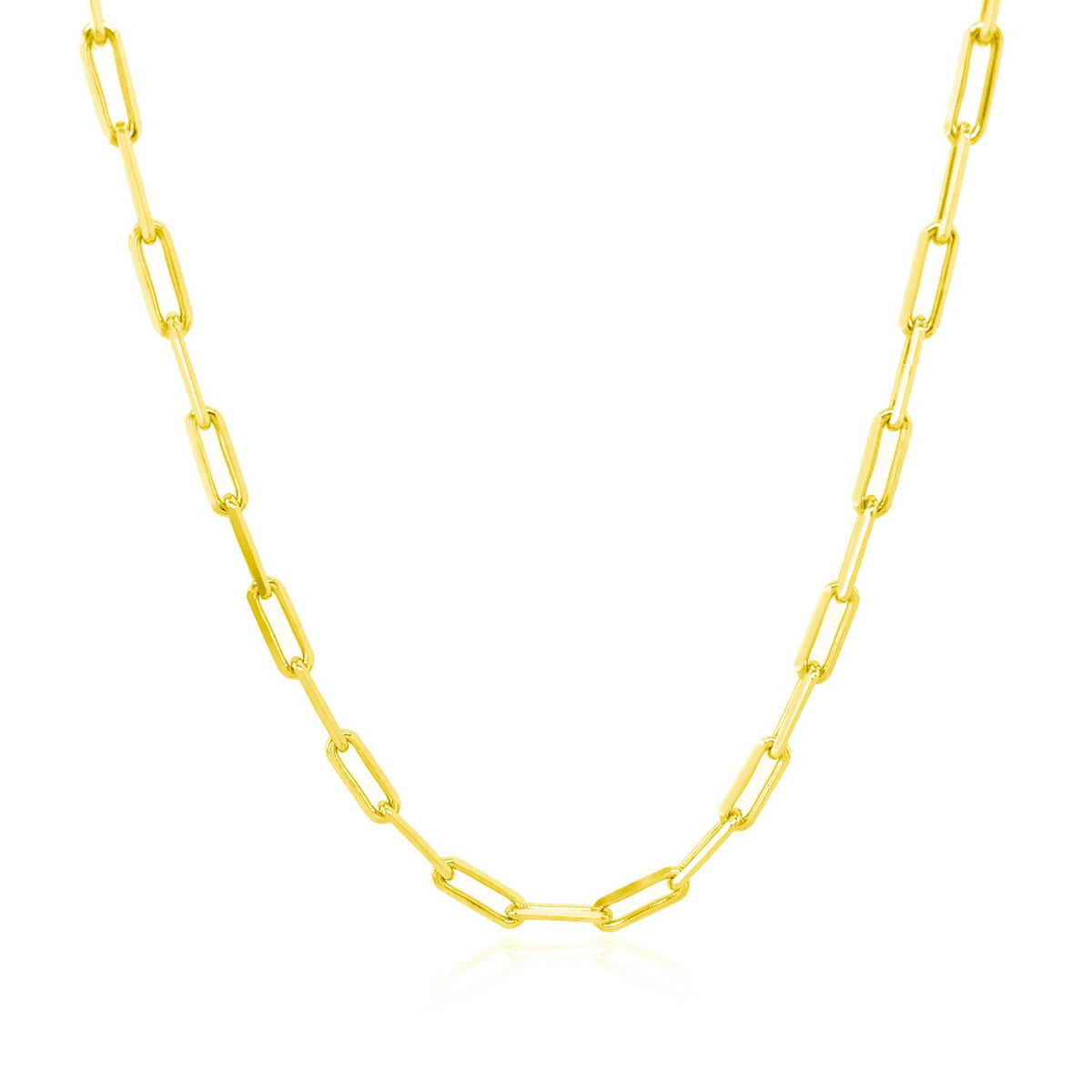 14K Yellow Gold Paperclip Chain (2.50 mm)