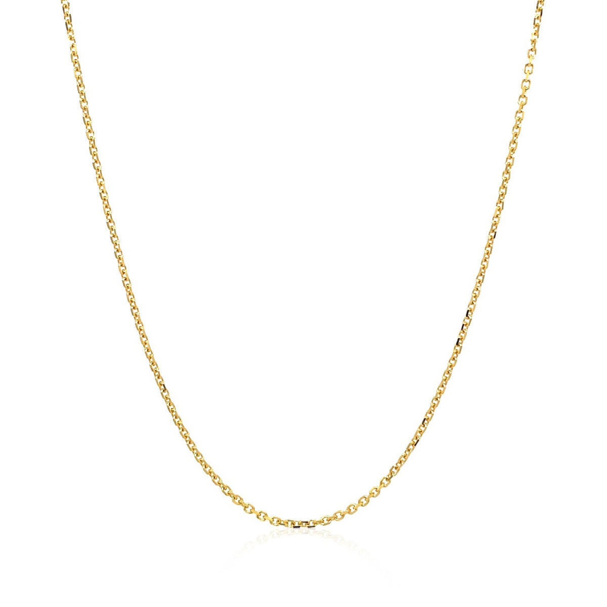 18k Yellow Gold Diamond Cut Cable Link Chain (1.10 mm)