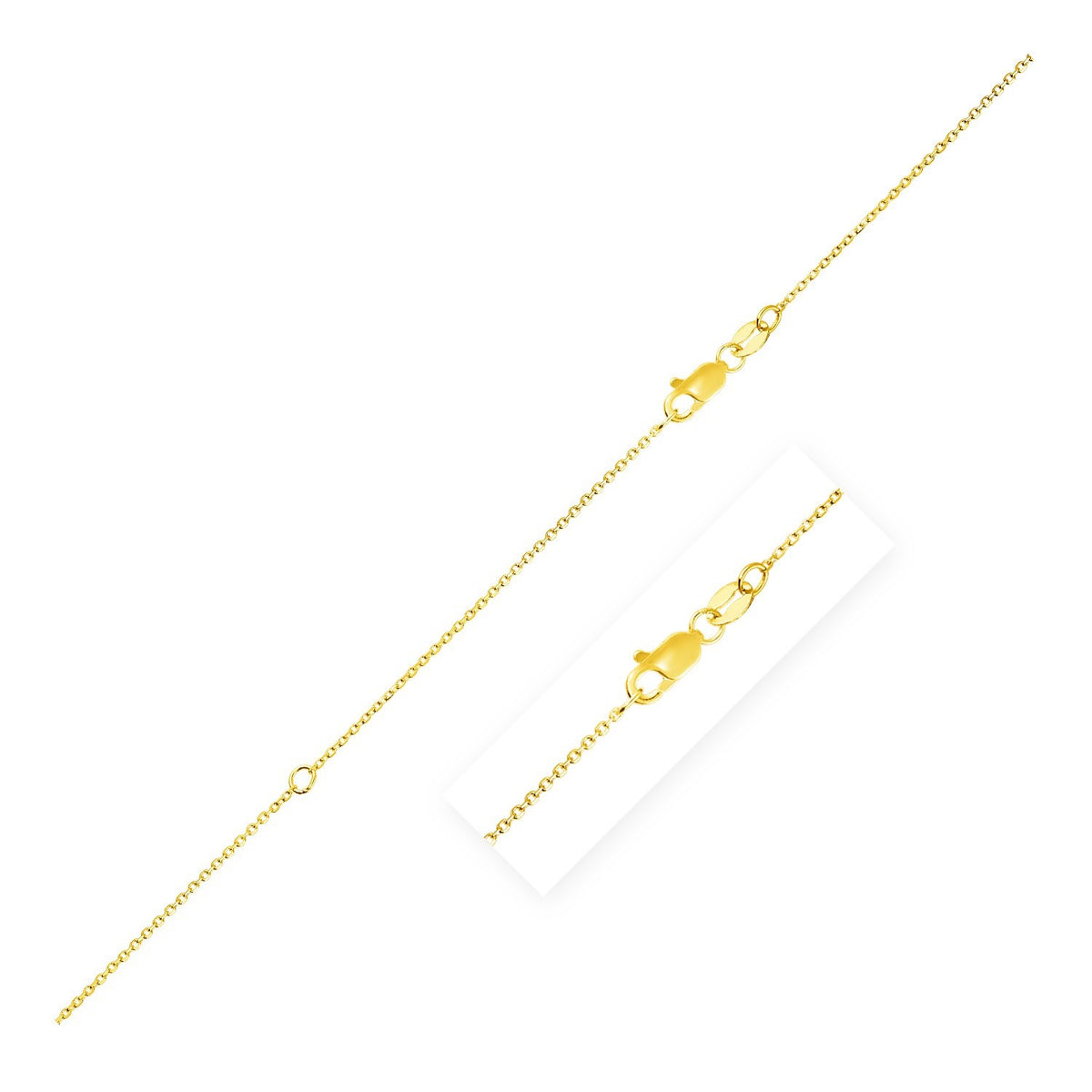 14k Yellow Gold Adjustable Cable Chain (1.10 mm)