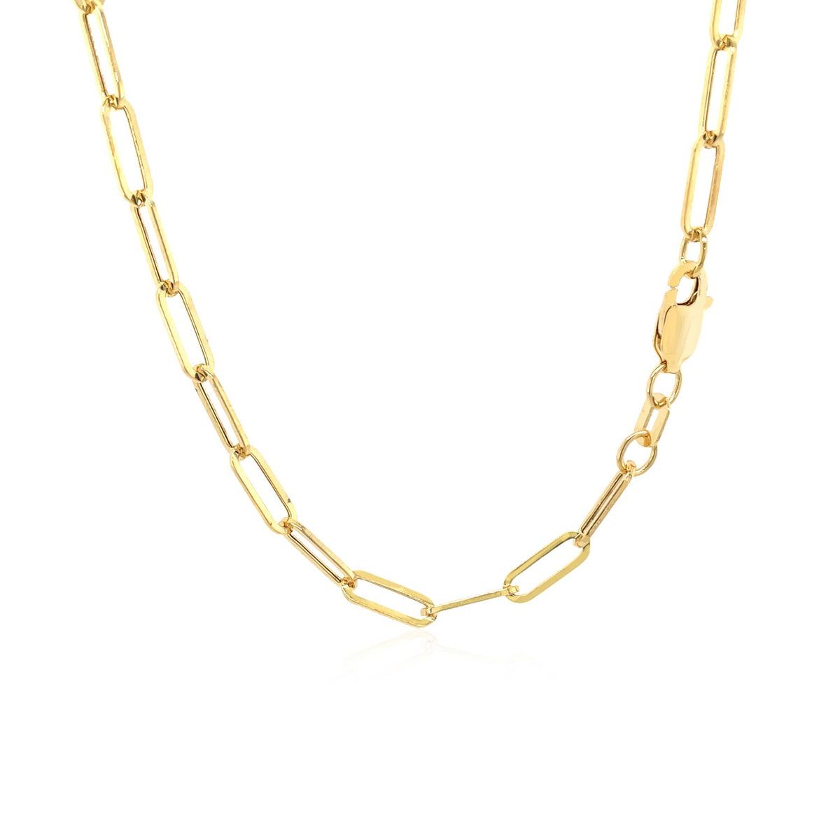 14K Yellow Gold Wide Paperclip Chain (3.20 mm)