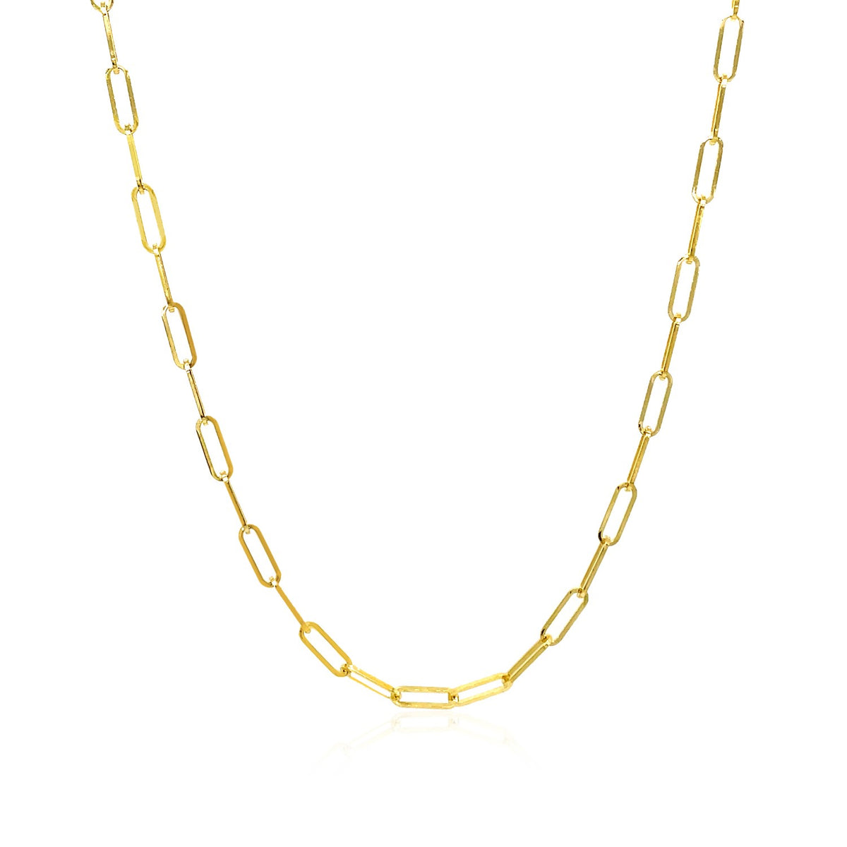 14K Yellow Gold Delicate Paperclip Chain (2.10 mm)