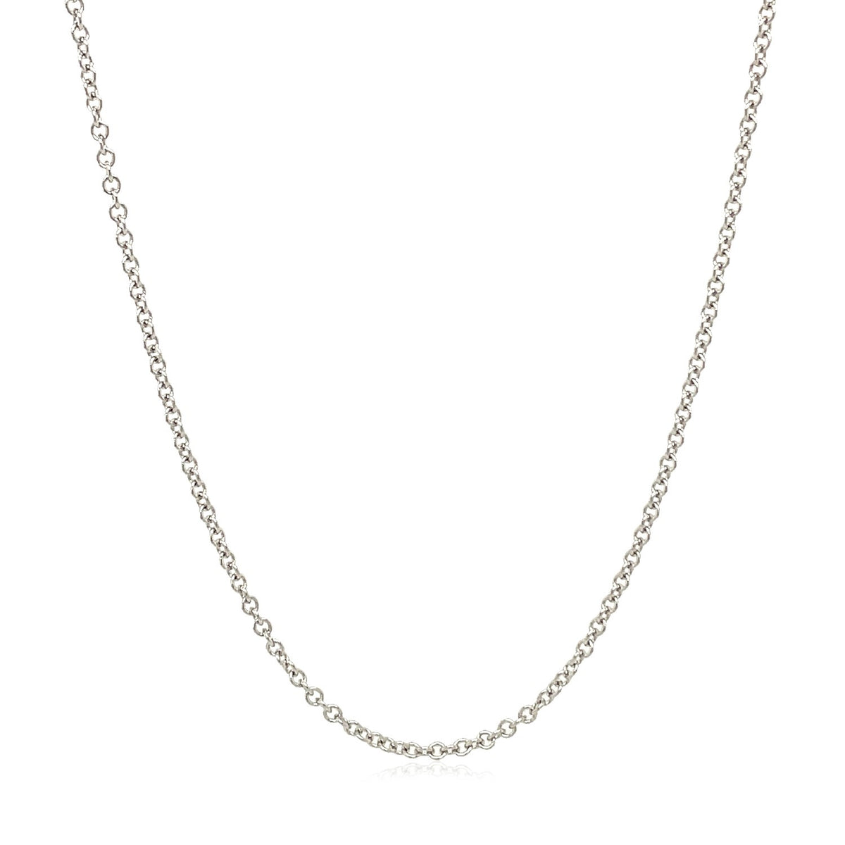 14k White Gold Round Cable Link Chain (1.50 mm)