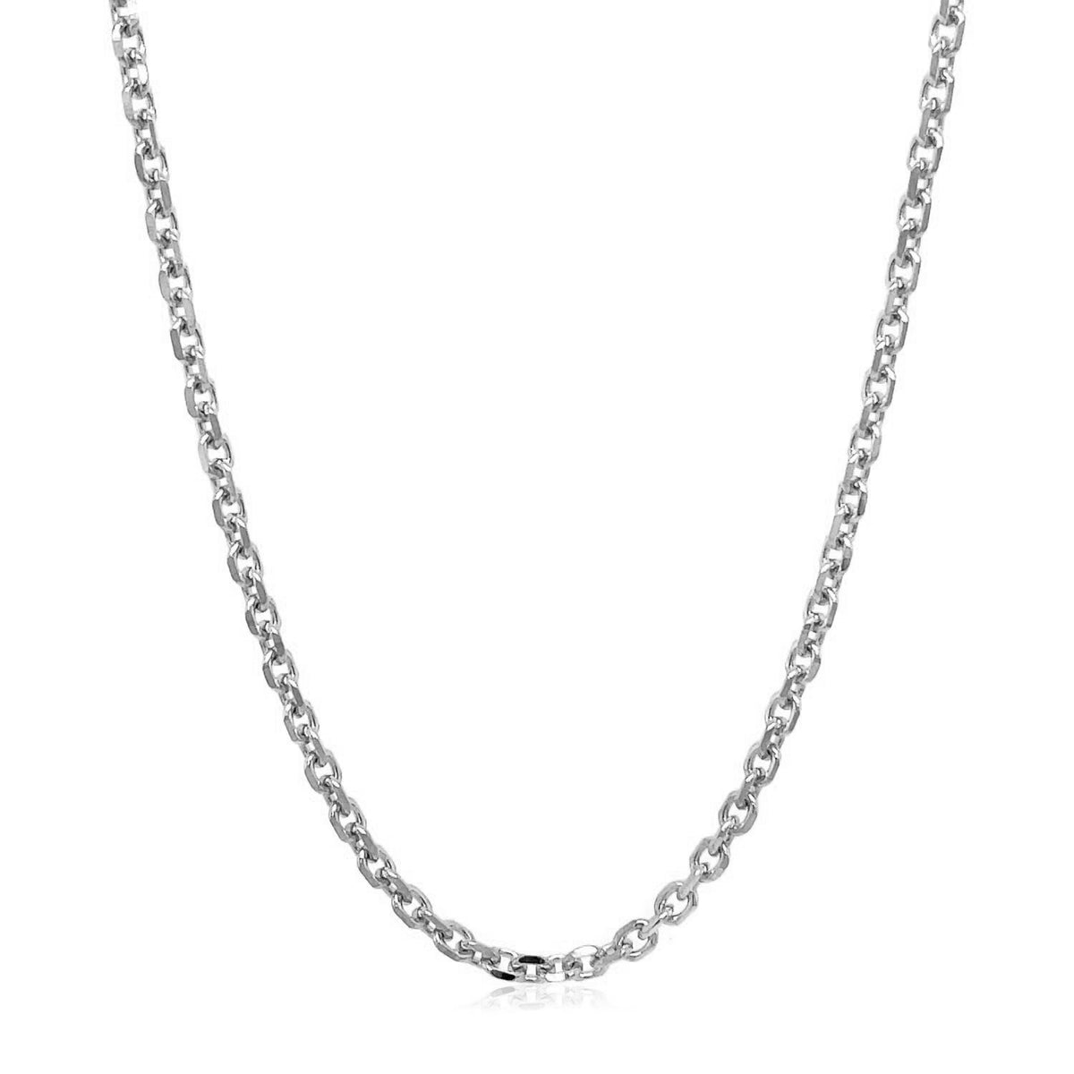 14k White Gold Diamond Cut Cable Link Chain (2.60 mm)