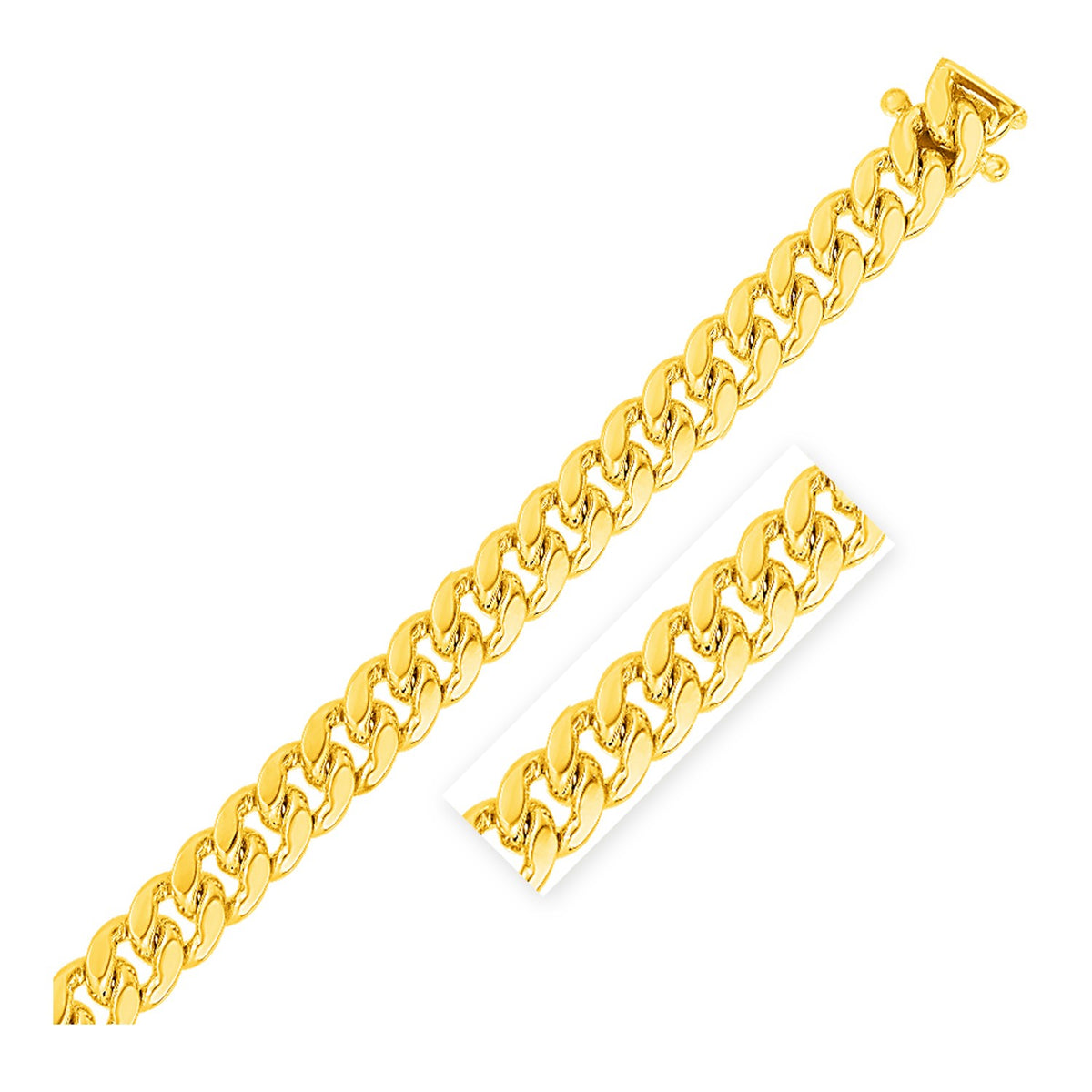 14k Yellow Gold Classic Miami Cuban Solid Chain (10.10 mm)