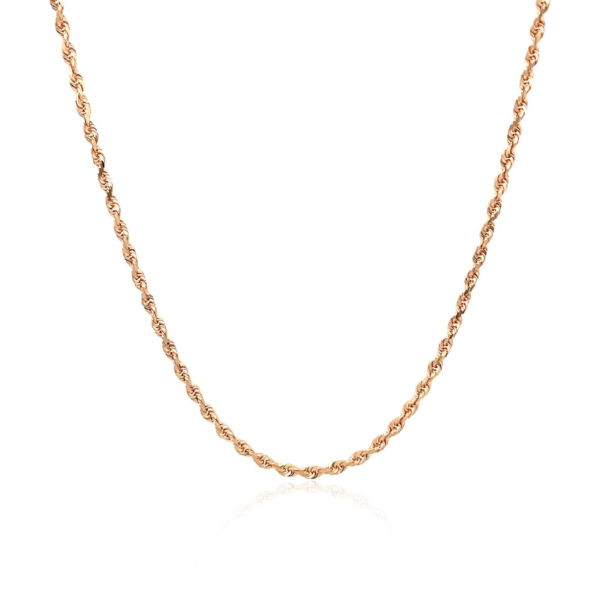 14k Rose Gold Solid Diamond Cut Rope Chain (1.60 mm)