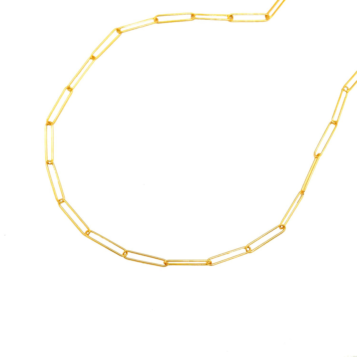 14k Yellow Gold Wire Paperclip Chain (2.7 mm)